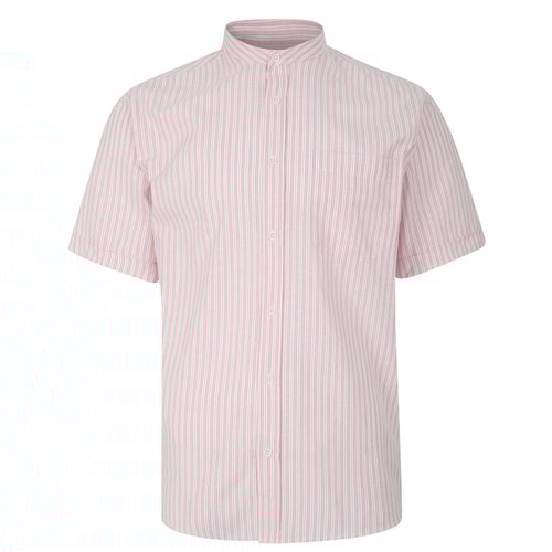 KAM Grandad Stripe Shirt Pink